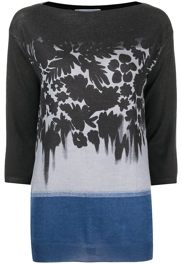 Prada Pre-Owned stickad blommig topp - Svart