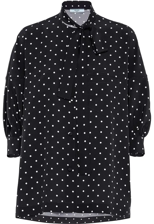 Prada prickig blus - Svart