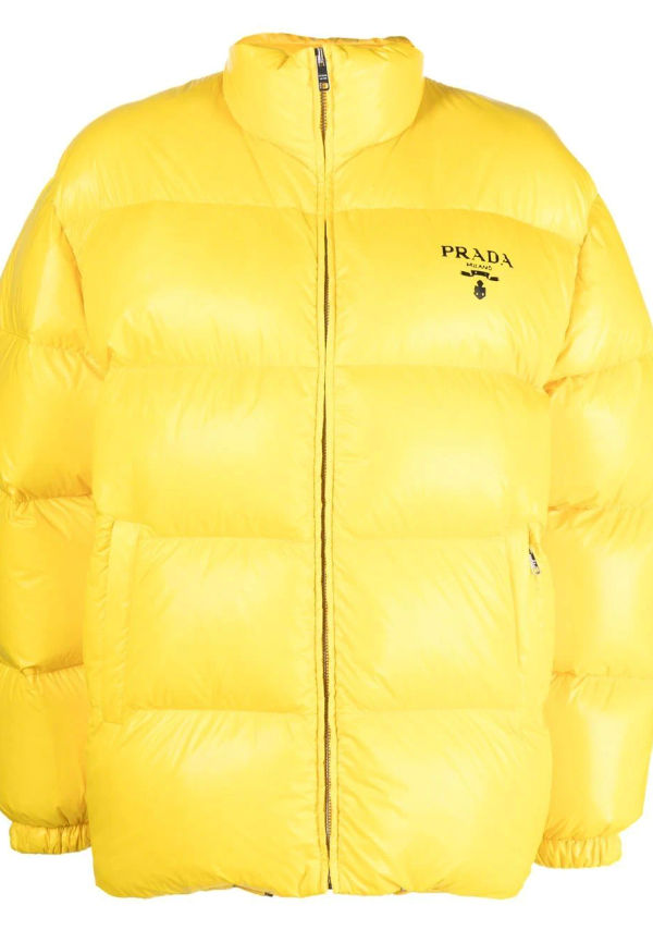 Prada puffjacka i återvunnen polyester - Gul