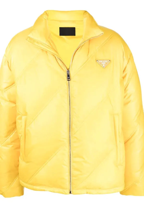 Prada puffjacka med triangelmärke - Gul