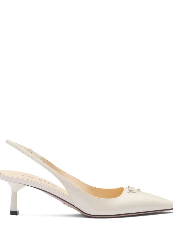 Prada pumps med logotyp - Neutral