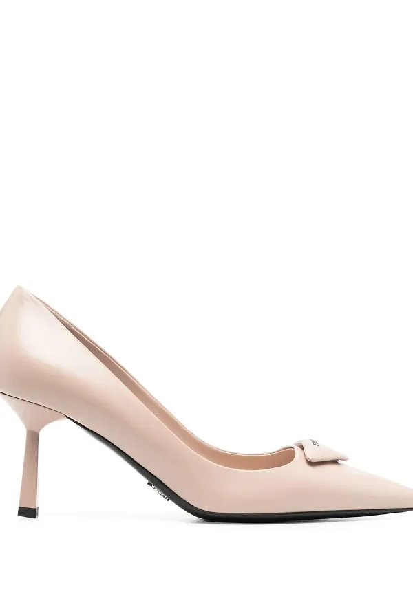 Prada pumps med logotypmärke 80 mm - Neutral