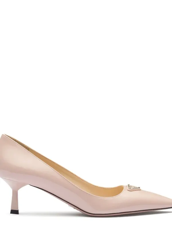 Prada pumps med logotypplakett 55 mm - Rosa