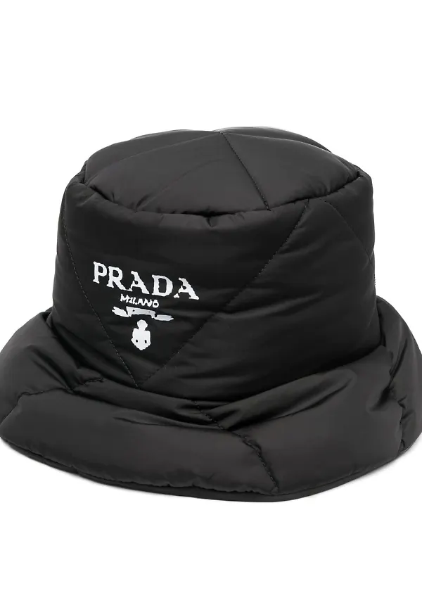 Prada quiltad fiskehatt - Svart