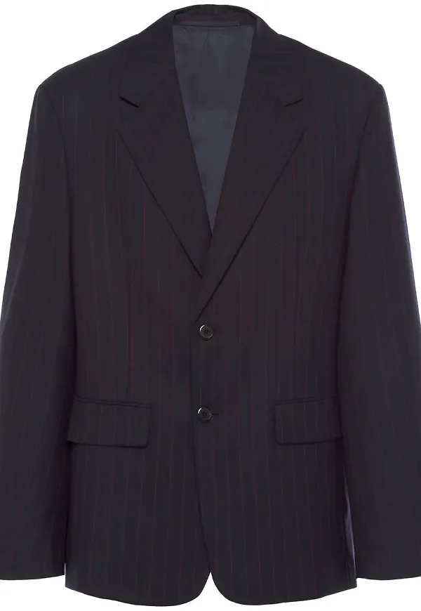 Prada randig enkelknäppt blazer - Blå