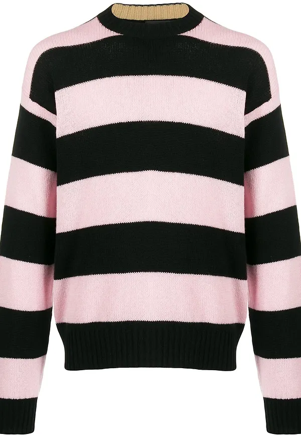 Prada randig kashmirtröja - Rosa