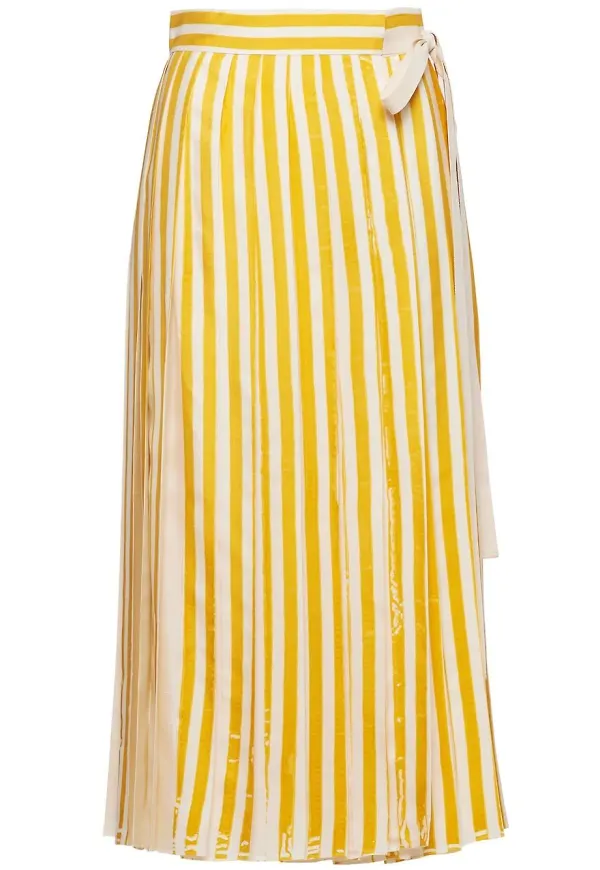 Prada randig sidenkjol - F0010 YELLOW