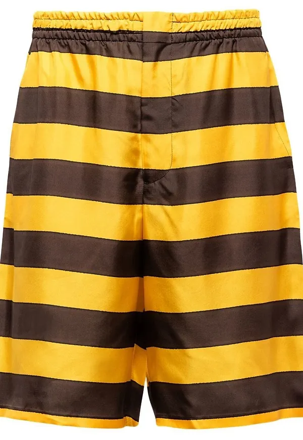 Prada randiga bermudashorts - Brun
