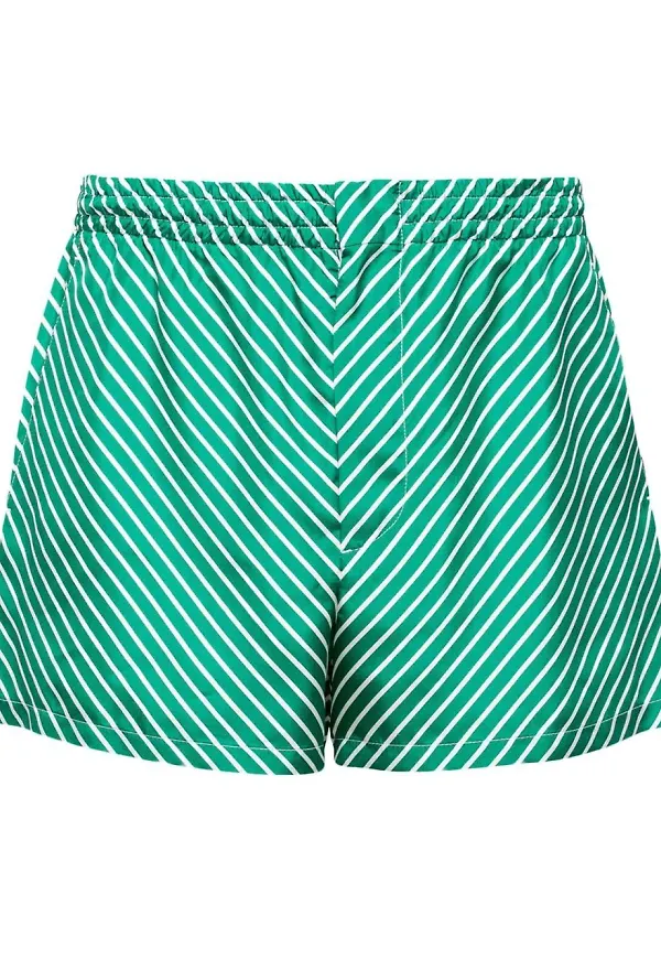 Prada randiga sidenshorts - Grön