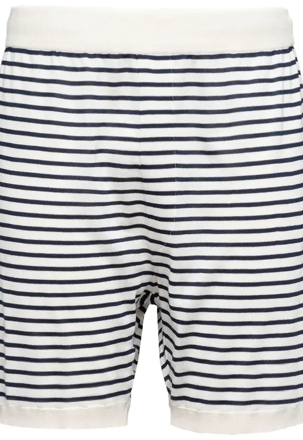 Prada randiga stickade shorts - Vit