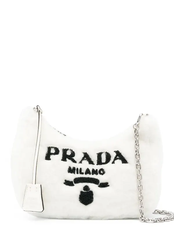 Prada Re-Edition axelremsväska - Vit