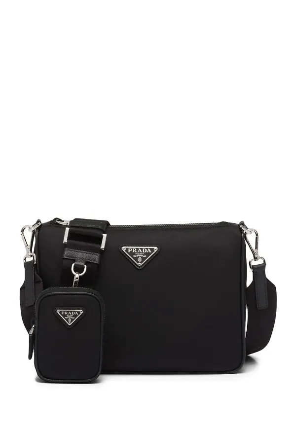 Prada Re-Nylon axelremsväska - Svart