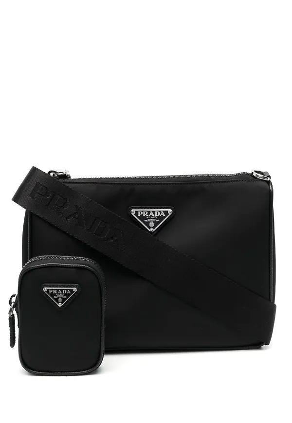Prada Re-Nylon axelremsväska - Svart