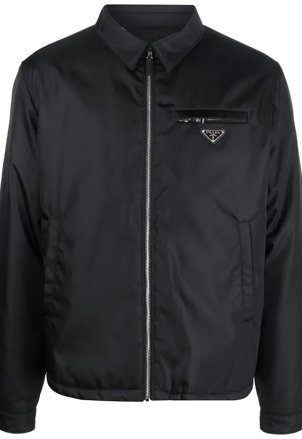 Prada Re-Nylon jacka med dragkedja - Svart