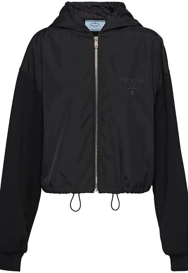 Prada Re-Nylon jacka med huva - Svart