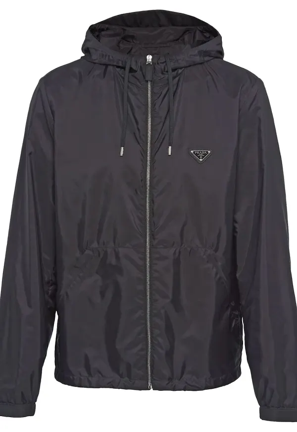 Prada Re-Nylon jacka med huva - Svart