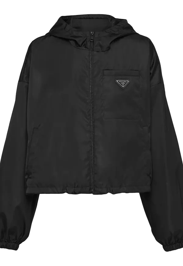 Prada Re-Nylon jacka med huva - Svart