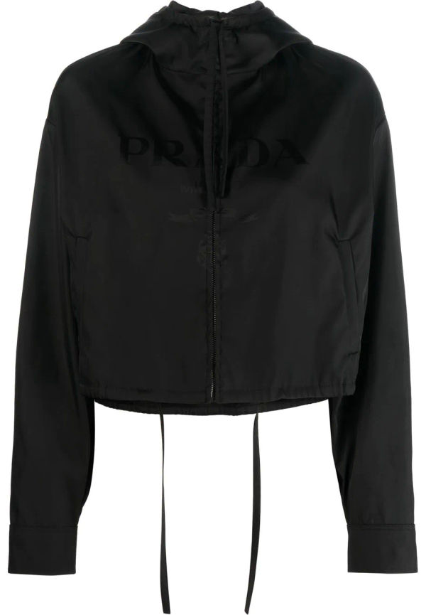 Prada Re-Nylon jacka med huva - Svart