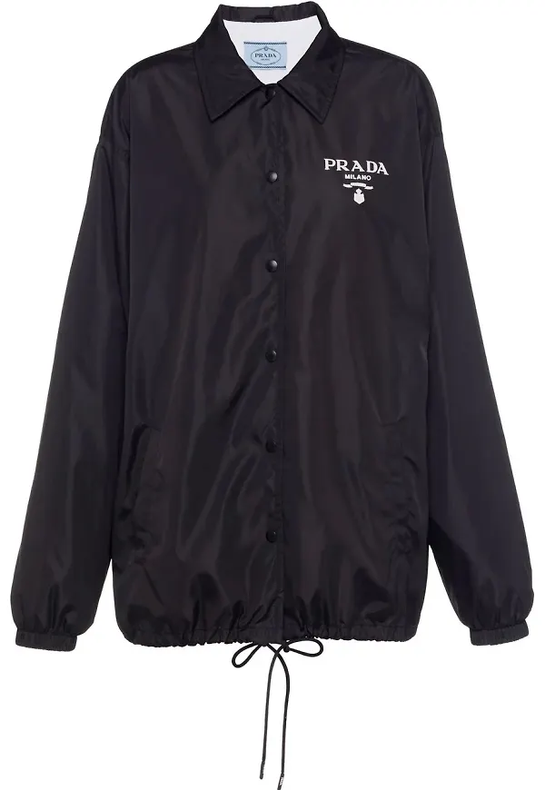 Prada Re-Nylon jacka med logotyp - Svart