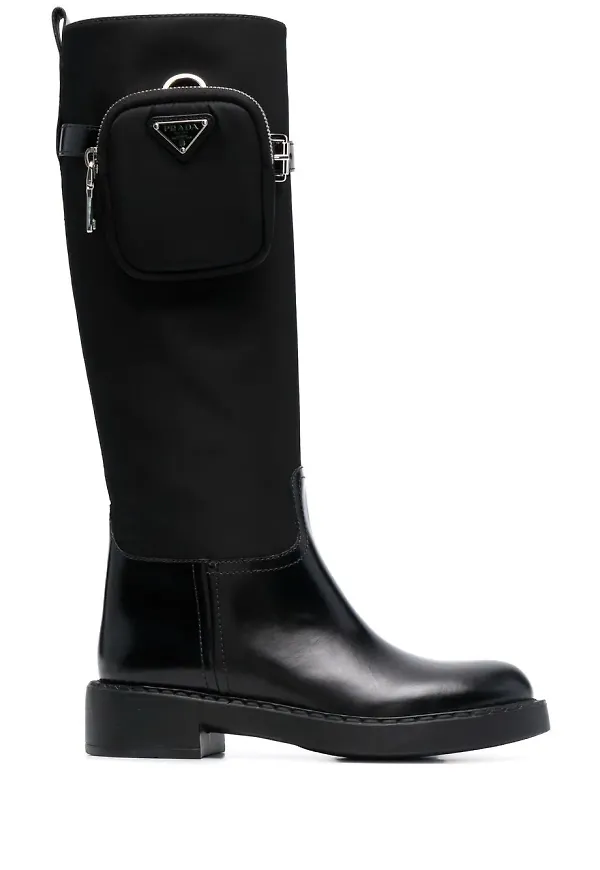Prada Re-Nylon ridstövlar - Svart