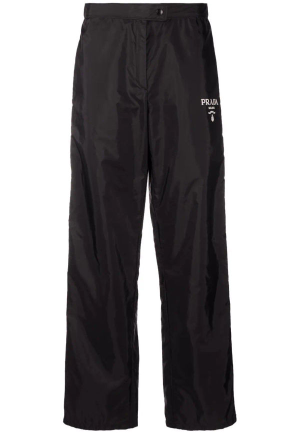 Prada Re-Nylon trackpants med sidorand - Svart