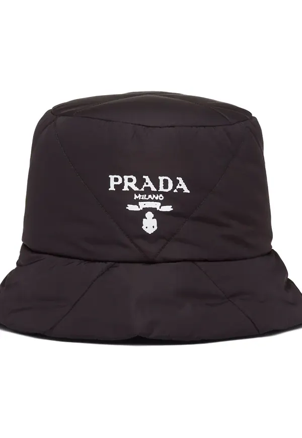 Prada Re-Nylon vadderad fiskehatt - Svart