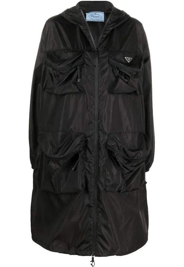 Prada regnkappa i midimodell - Svart