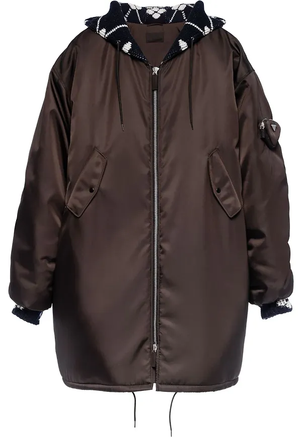 Prada regnkappa med huva - Brun