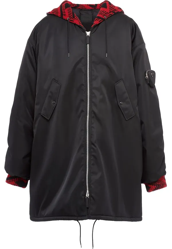 Prada regnkappa med huva - Svart