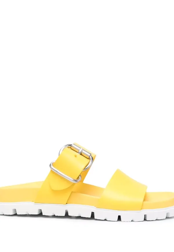 Prada remsandaler med spänne - Gul