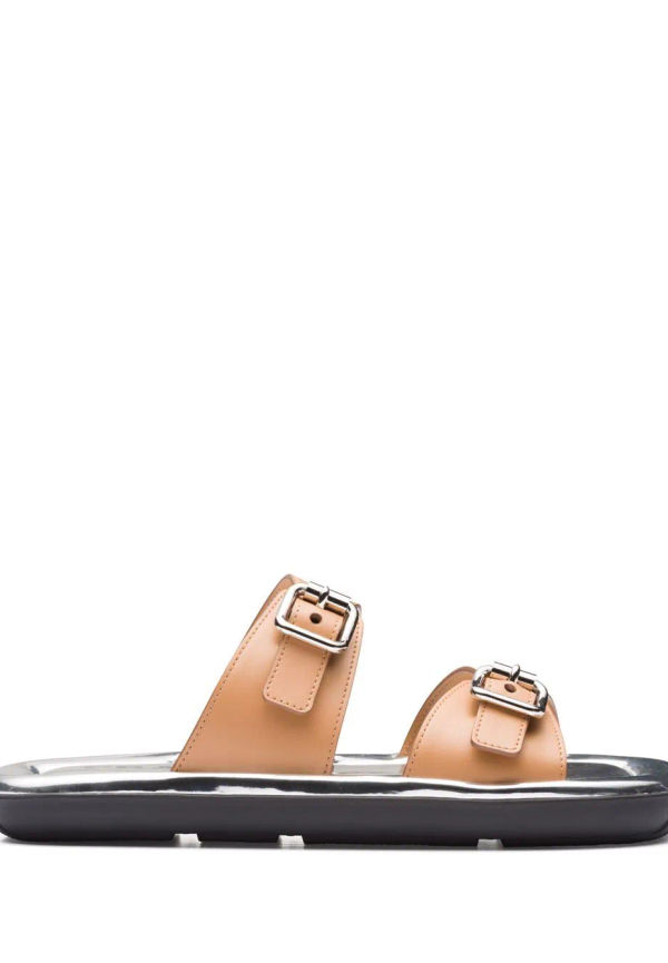 Prada remsandaler med spänne - Neutral