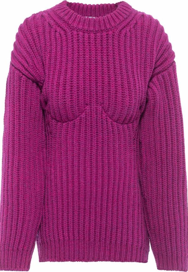 Prada ribbstickad tröja - Rosa