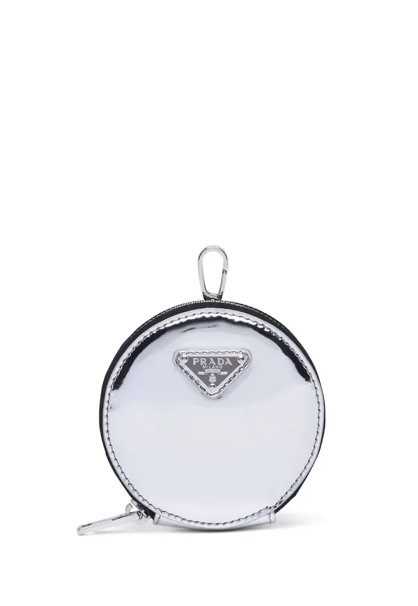 Prada rund liten pouch - Silverfärgad