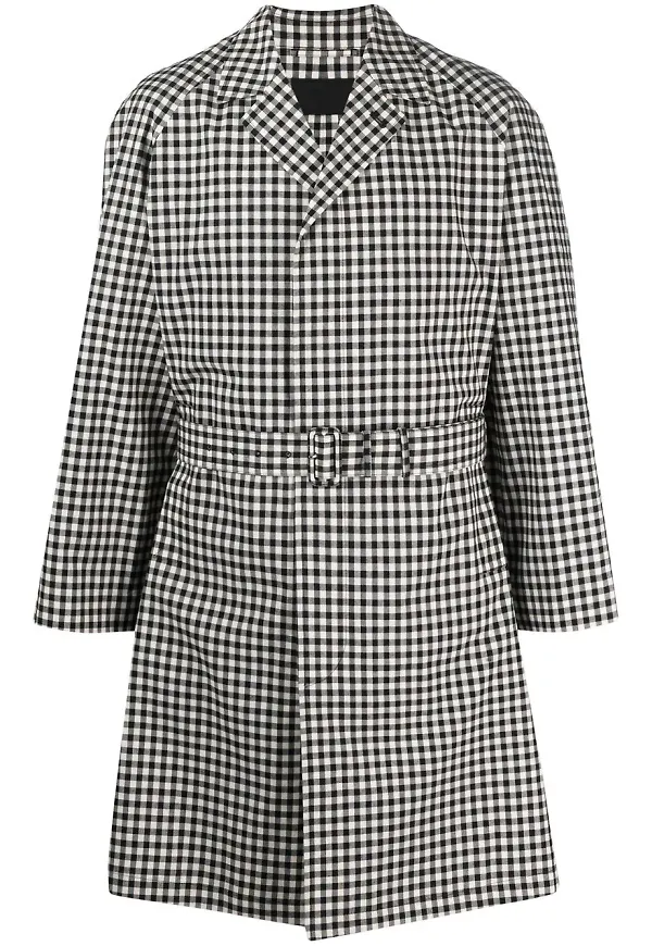 Prada rutig trenchcoat - Vit