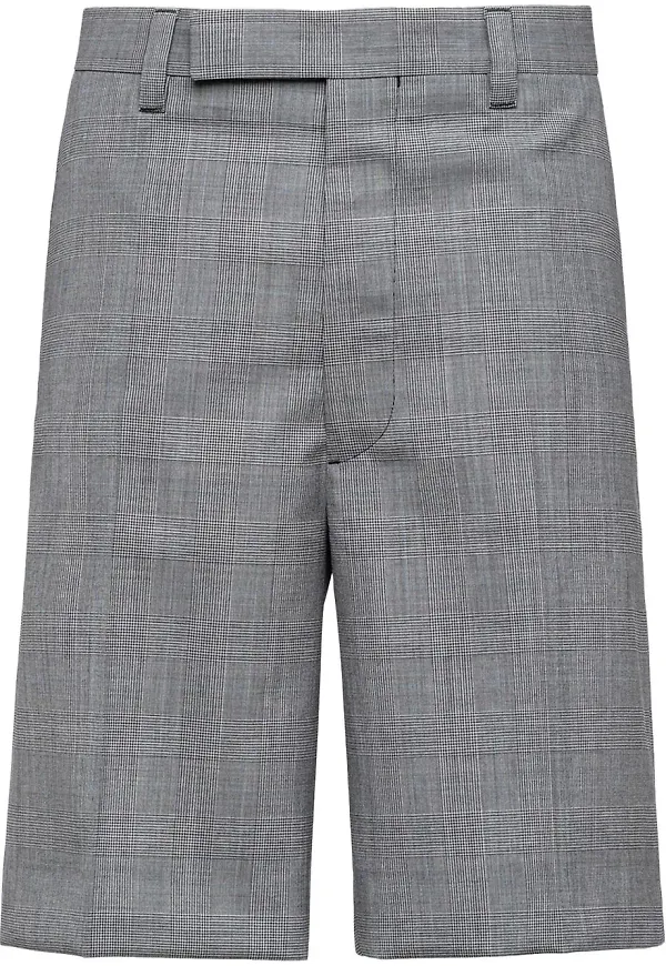 Prada rutiga bermudashorts - Grå