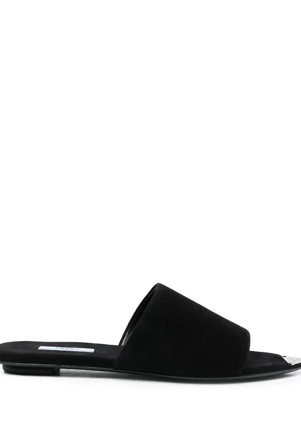 Prada sandaler i läder - Svart
