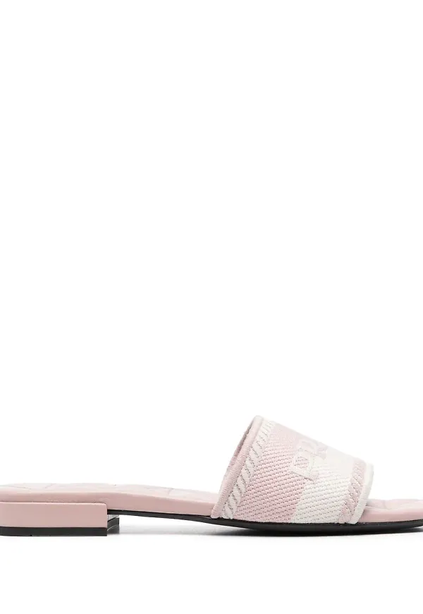 Prada sandaler med broderad logotyp - Rosa