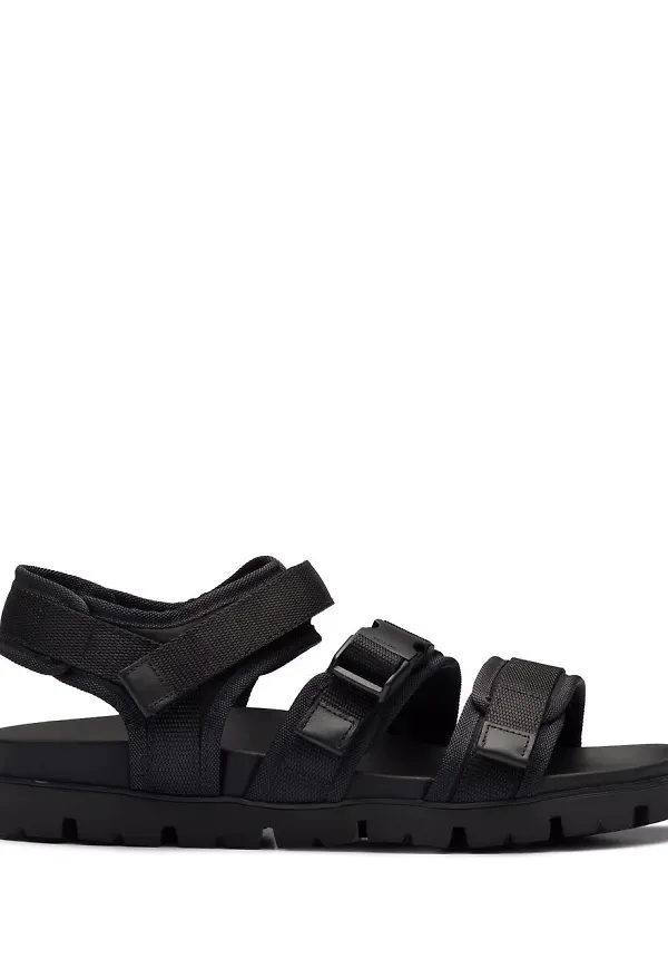 Prada sandaler med kardborreband - Svart