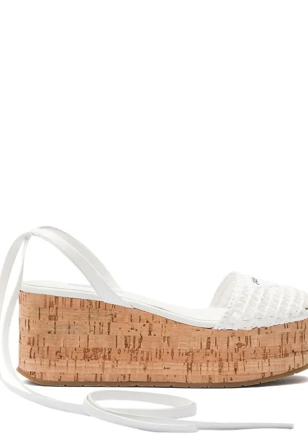 Prada sandaler med kilklack - Vit