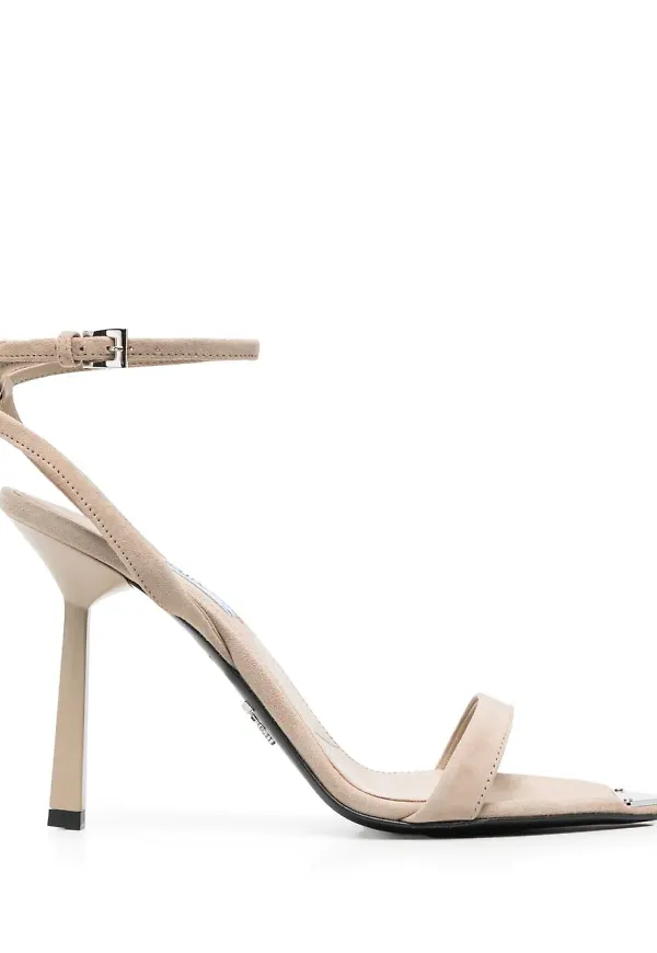Prada sandaler med vristrem 110 mm - Neutral