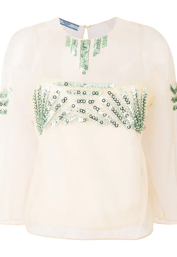 Prada sequin embellished sheer blouse - Rosa