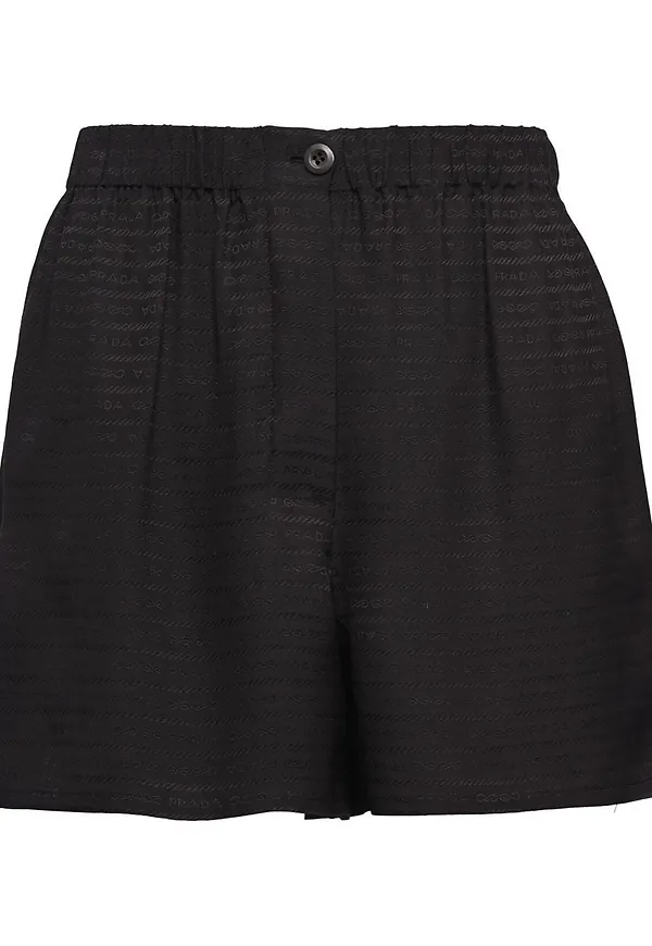 Prada shorts i jacquard - Svart