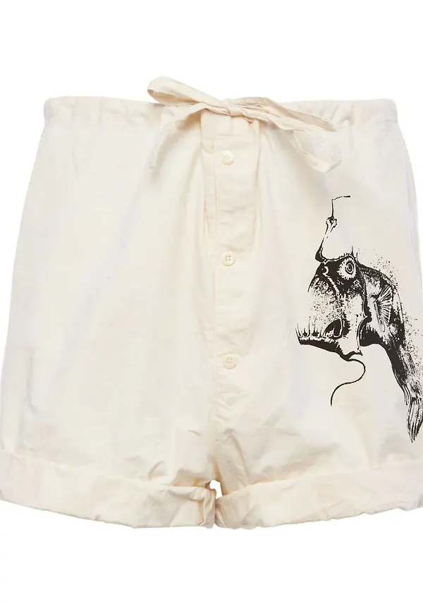 Prada shorts med marulktryck - Neutral