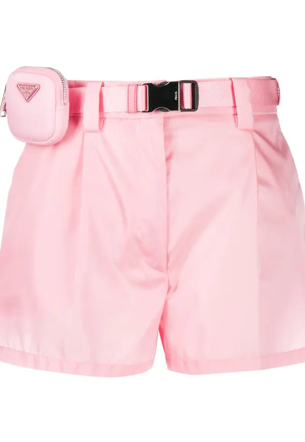 Prada shorts med pouch-skärp - Rosa
