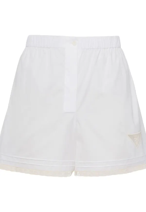 Prada shorts med spetskant - Vit