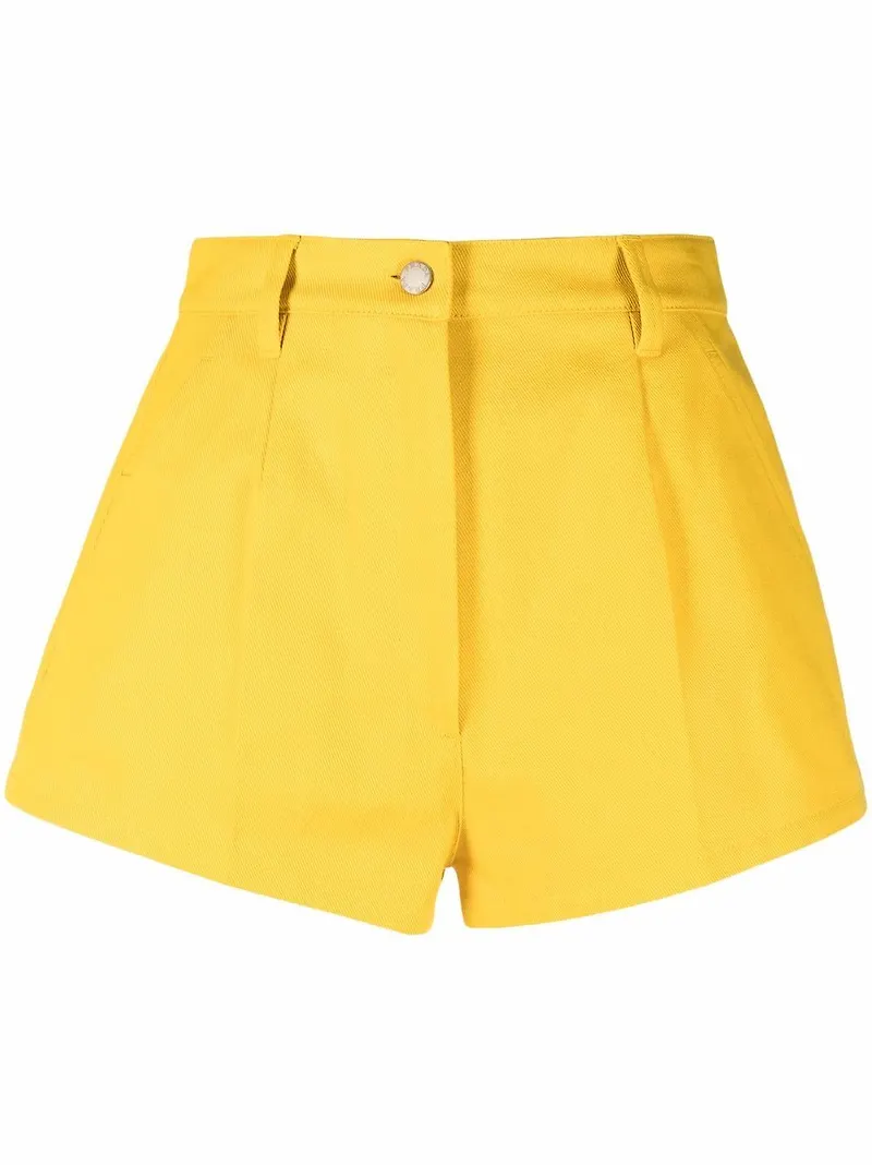 Prada shorts med triangelformad logotyp - Gul
