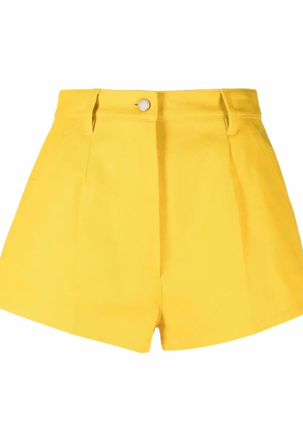 Prada shorts med triangelformad logotyp - Gul
