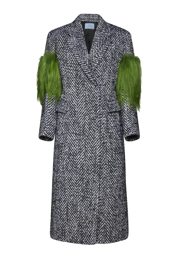 Prada Single-Breasted Coats Grå, Dam