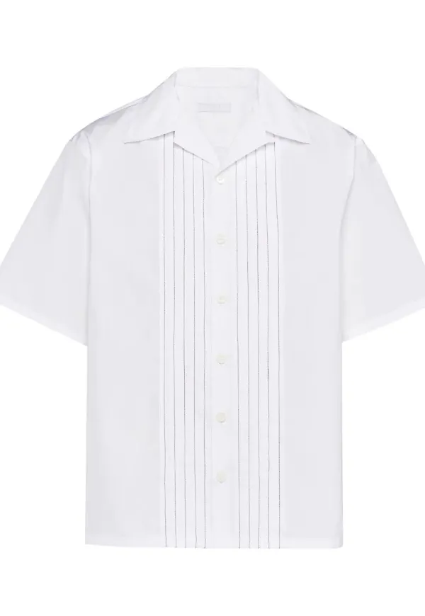 Prada skjorta med plisserad panel - Vit
