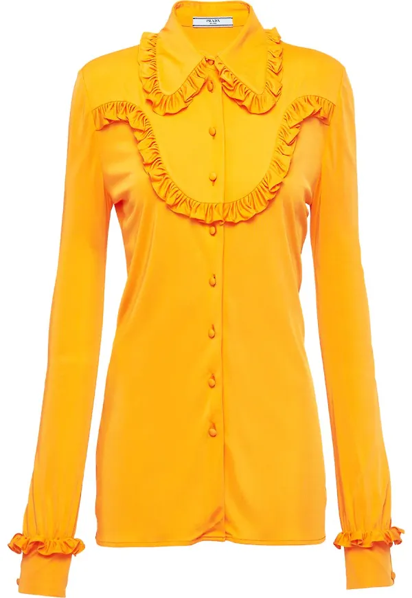 Prada skjorta med volangkant - Orange